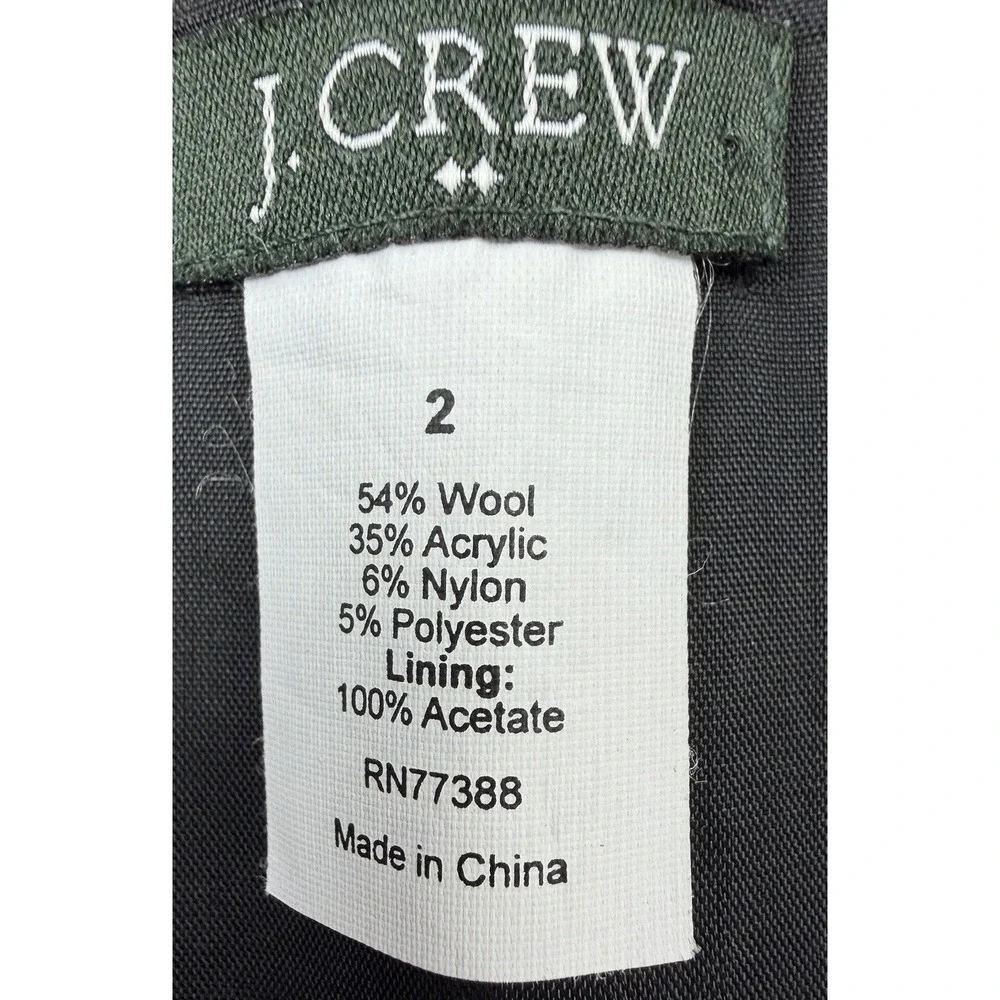 J. Crew Grey Wool Blend Tweed Mini Skirt Preppy Academia Office Women's Size 2